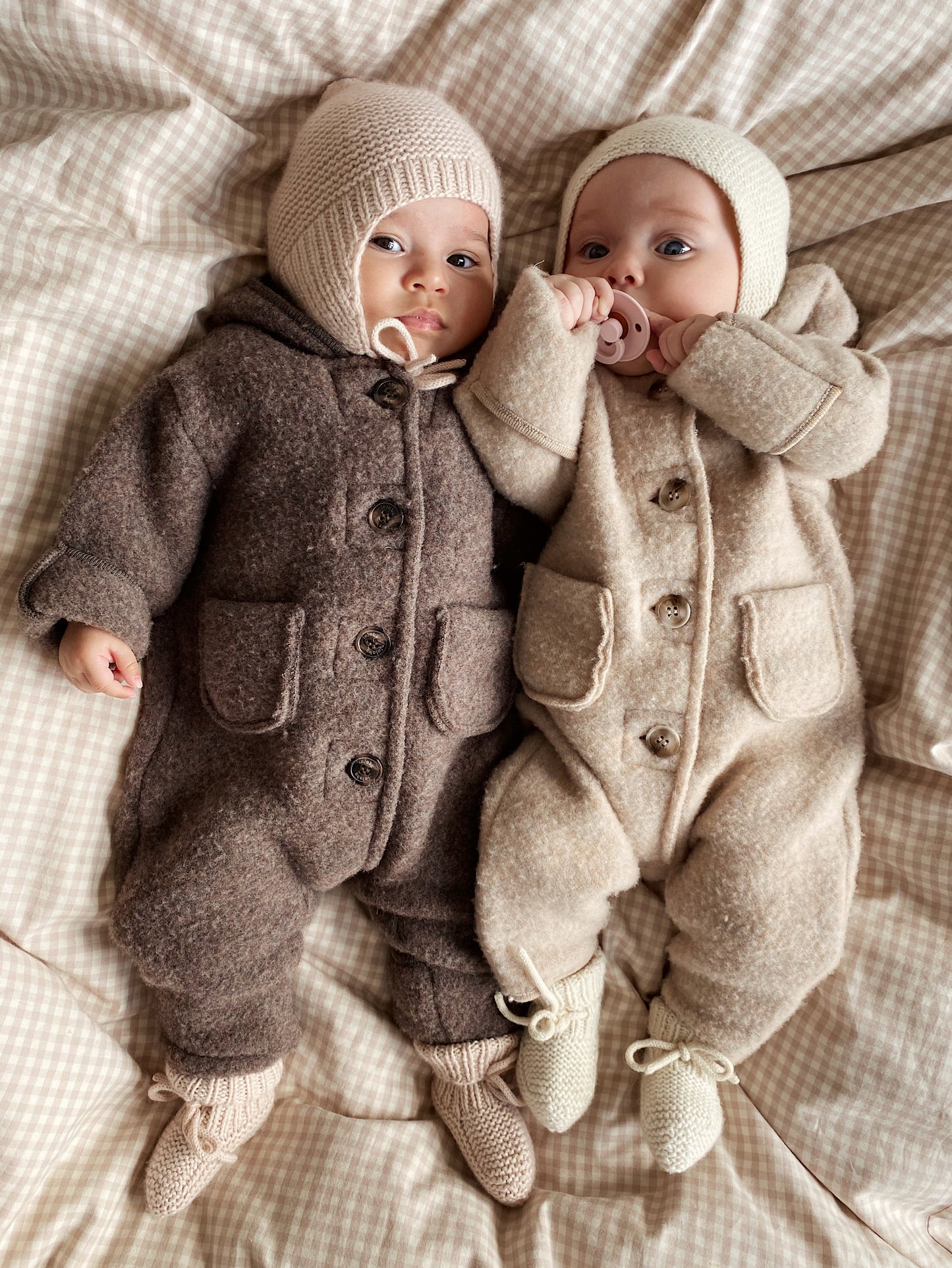 Lalaby Teddy heldragt i Merinould - Chocolate