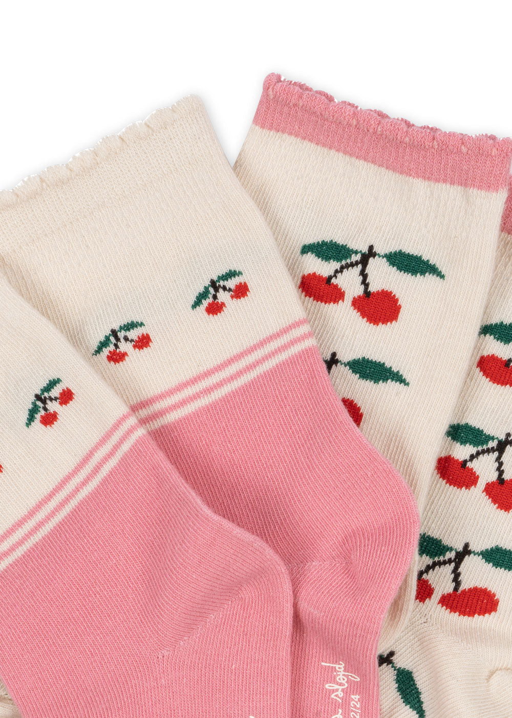 2 PAK JACQUARD STRØMPER - PINK CHERRY MIX