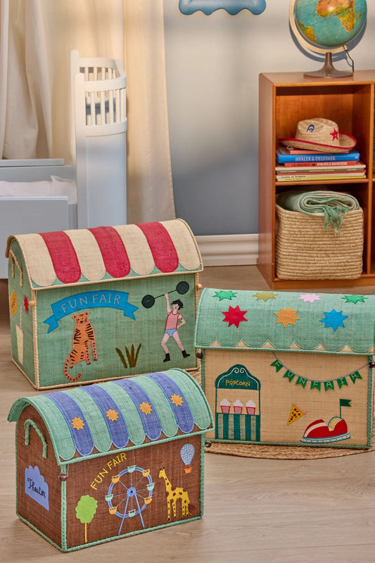 Rice Raffia Opevaringshus Stor - Blå Fun Fair