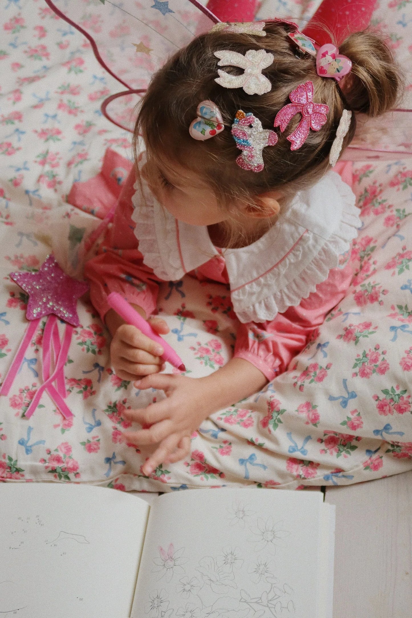 Konges Sløjd 2-pak Sequin Bow Hairclip - Cameo Rose