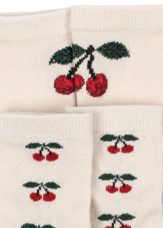 Konges Sløjd 2 pak jacquard Strømper - Cherry mix