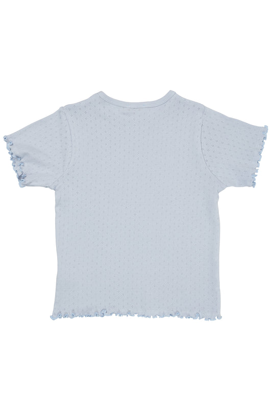 Copenhagen Colors Summer Pointelle T-shirt - Dusty Blue