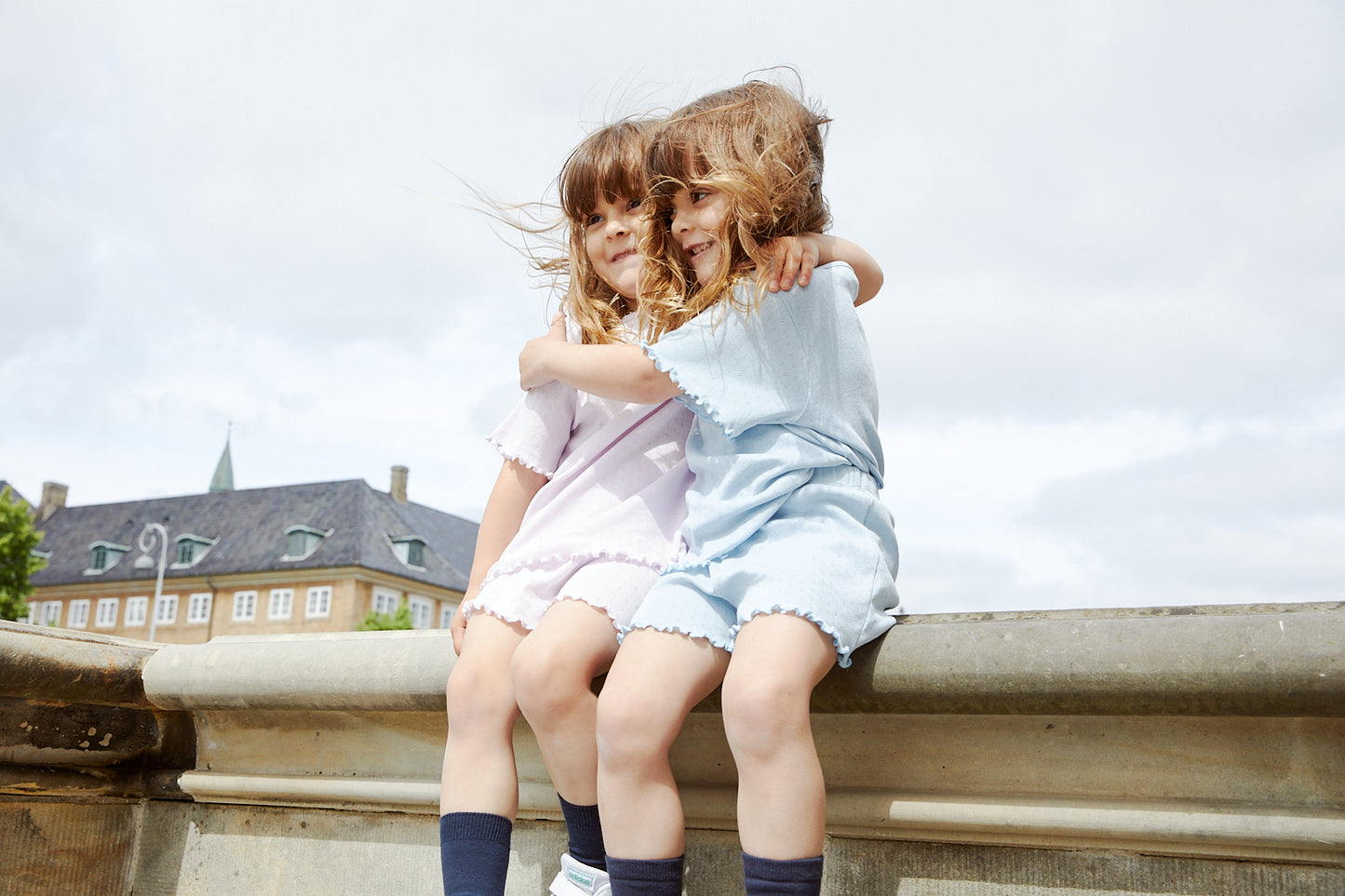 Copenhagen Colors Summer Pointelle T-shirt - Dusty Blue