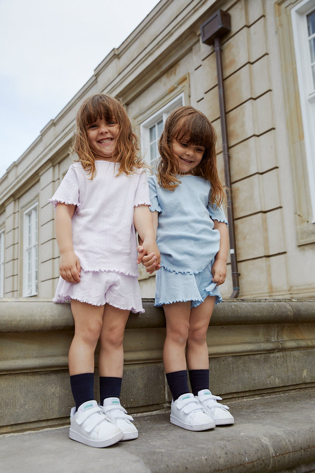 Copenhagen Colors Summer Pointelle T-shirt - Dusty Blue