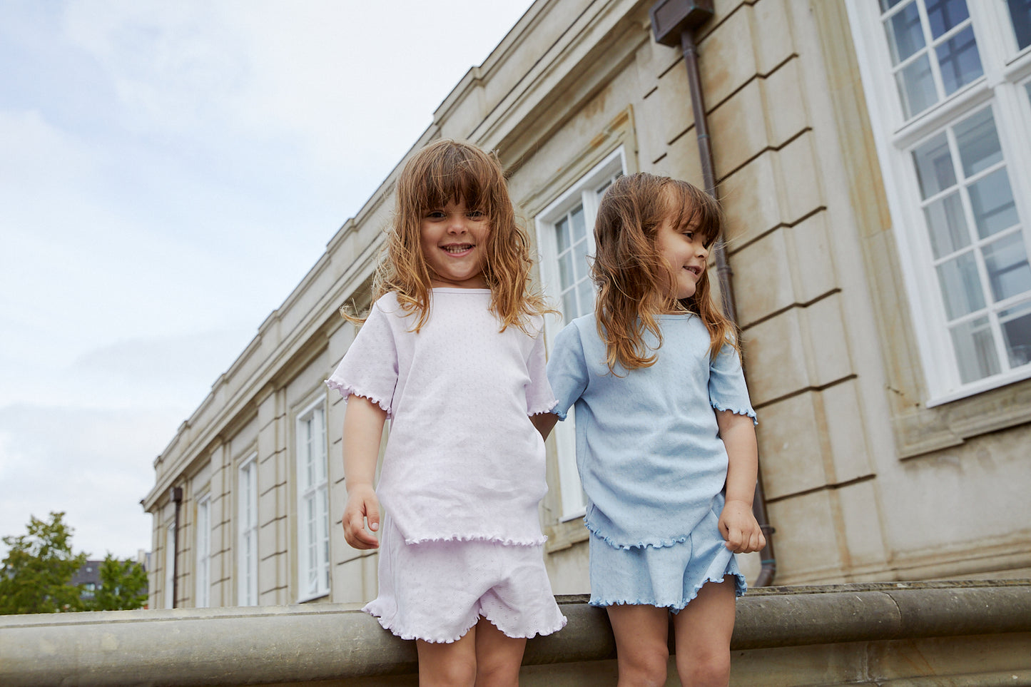 Copenhagen Colors Summer Pointelle T-shirt - Dusty Blue