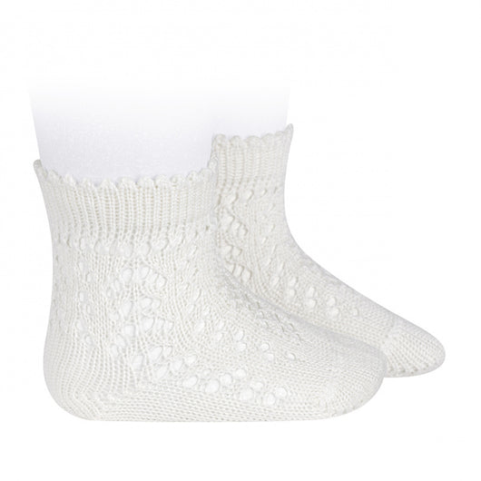 Cóndor babystrømper med hulmønster, Cream