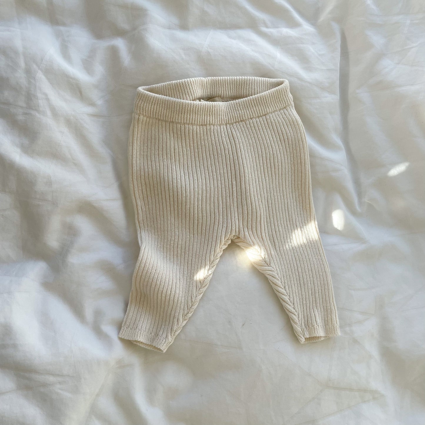 Serendipity ribstrikkede leggings, creme