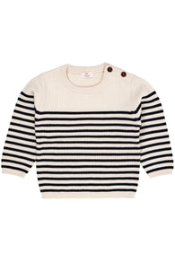 Copenhagen Colors Knitted Striped Sailor Jumper - Cream/Navy