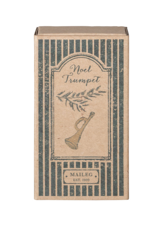 Maileg Metalophæng - Trompet i æske - Guld