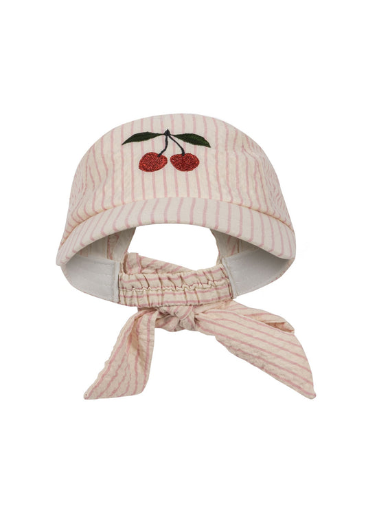 Konges Sløjd Ellie Bow Cap - Peony Stripe