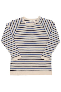 Copenhagen Colors Light Knitted T-shirt - Cream/Navy/Sky Blue