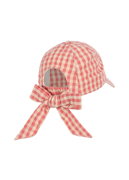 Konges Sløjd Kim Bow Cap - Flamingo Plume Check