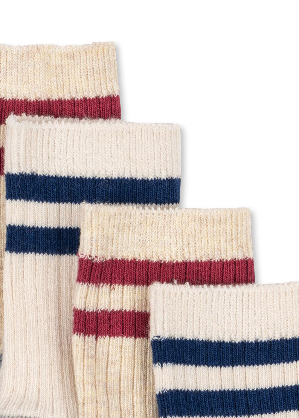 Konges Sløjd 2-pak Rib Socks - OffWhite/Multi Stripe