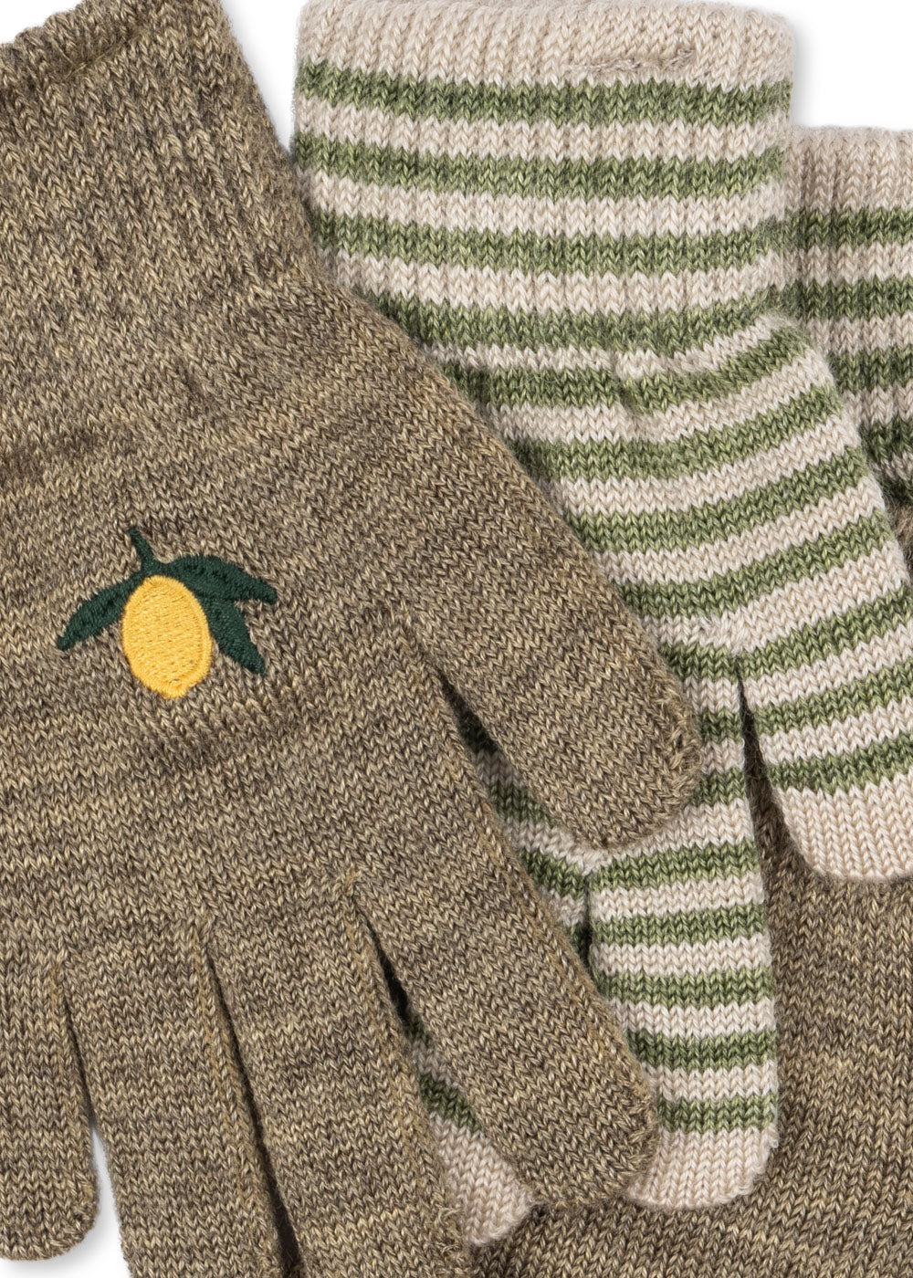 Konges Sløjd 2-Pack Filla Gloves - Lemon/Stripe