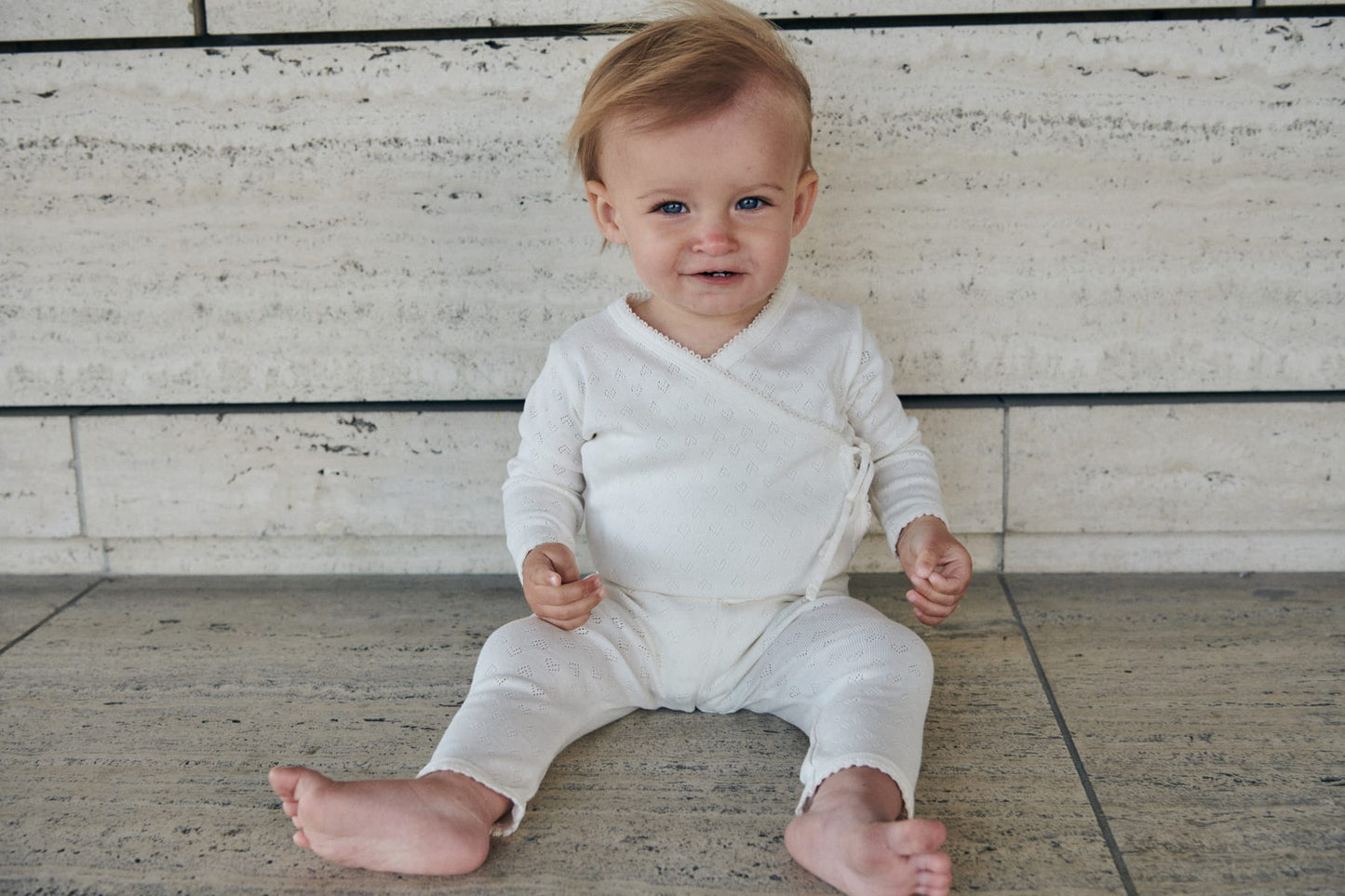 Copenhagen Colors Pointelle Heart Leggings - Cream