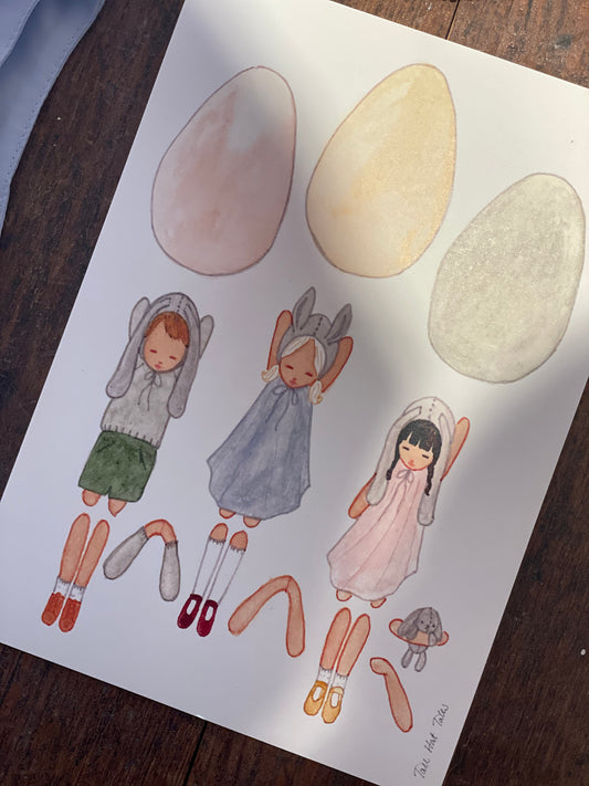 Tall Hat Tales Påskebørn til udklip A5