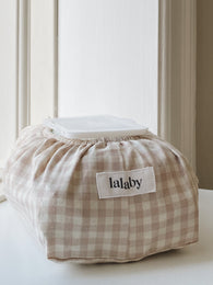 Lalaby Wetwipe Cover, Beige Gingham - PREORDER