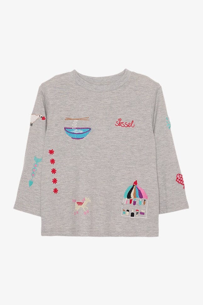 BILLIE MINI LANGÆRMET T-SHIRT - GREY