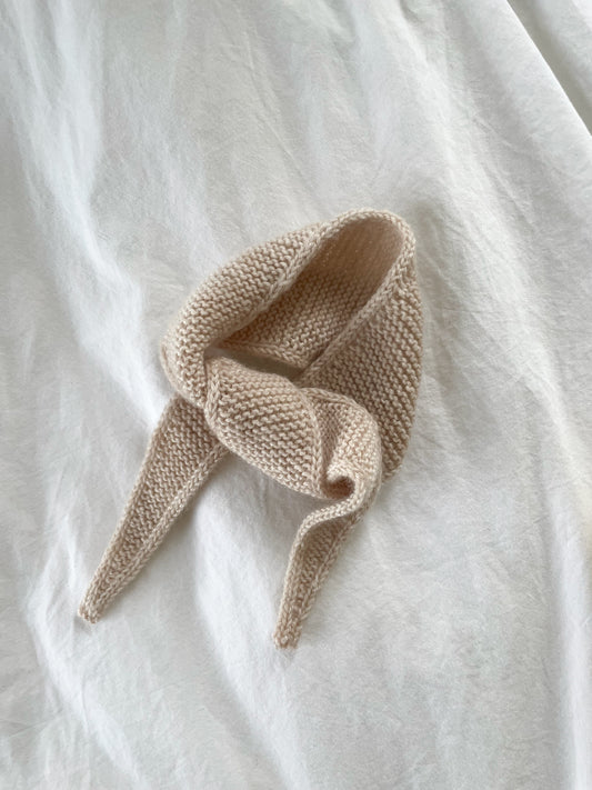 Håndstrikket Sophie scarf Mini - Beige