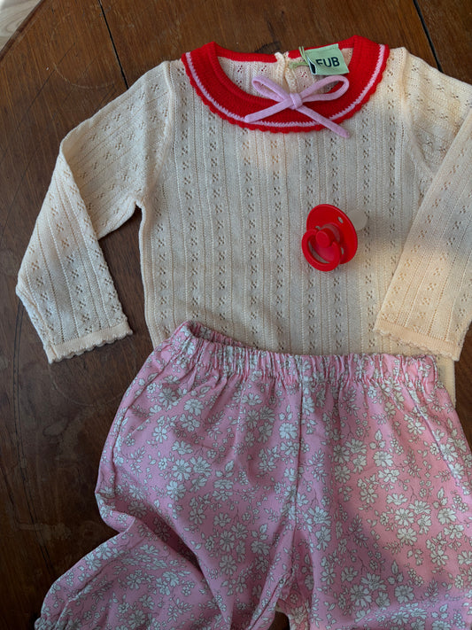 BABY BOW BODY MERINO - CREME