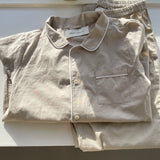 SKALL Musling pyjamas, beige str. 8 år