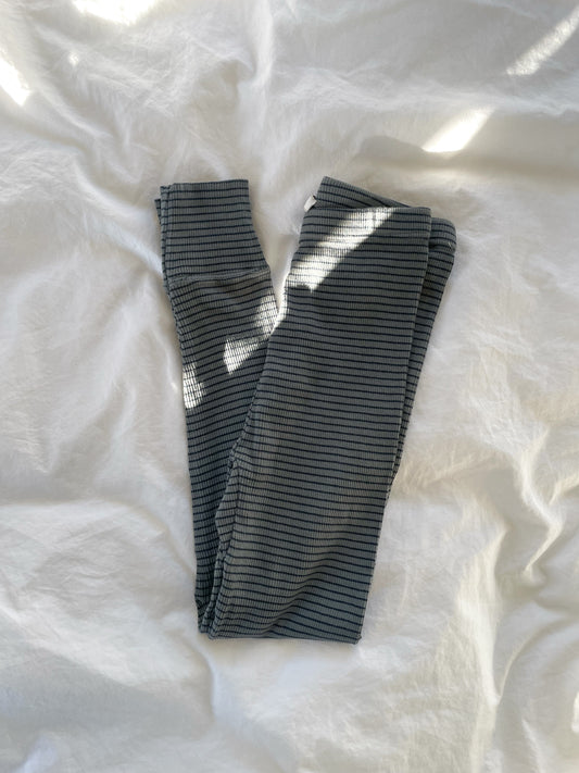 CARAMEL stribede leggings grøn/navy str. 6 år