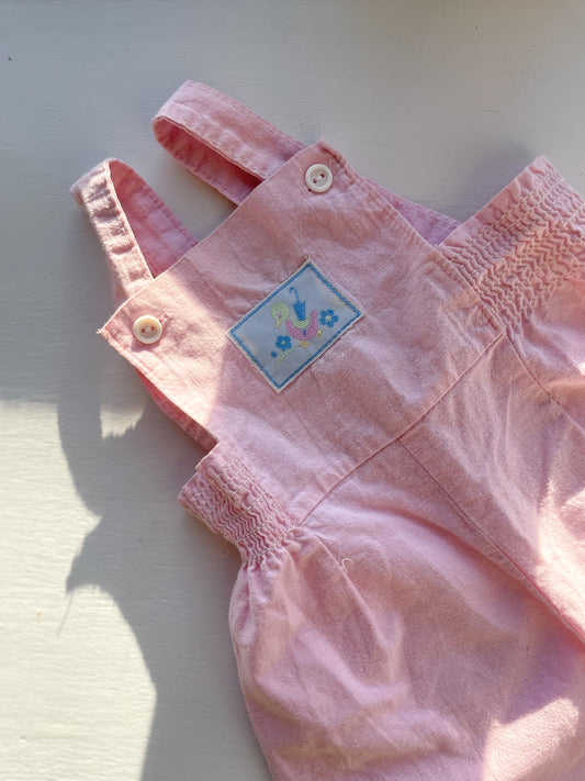Vintage lyserøde overalls str. 9 mdr