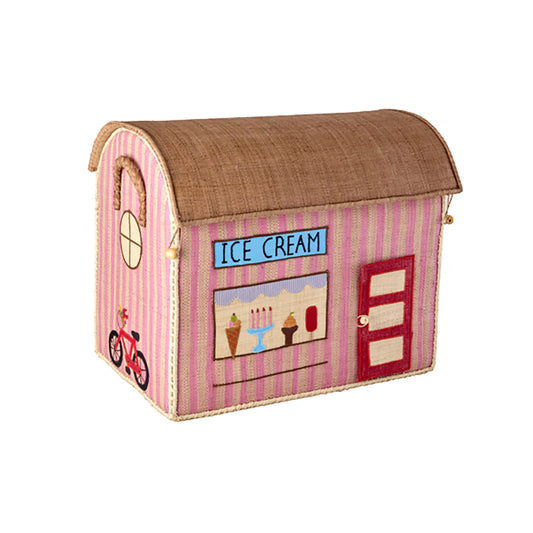 Rice Raffia Opbevaringshus Stor - Paris Theme