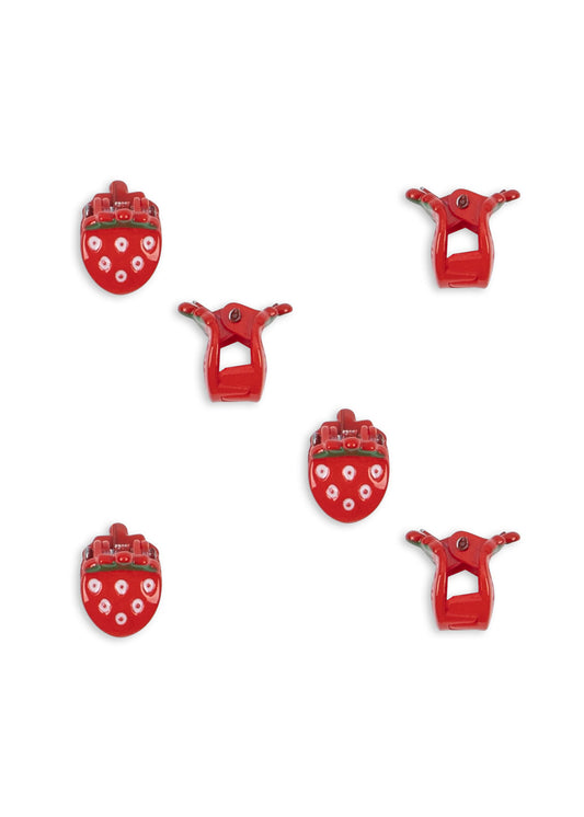 Konges Sløjd 6-pak mini hårklemmer - Jordbær