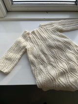 Håndstrikket Vanillekjole, Merino str. 9-12 mdr