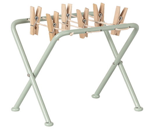 Maileg Miniature Tørrestativ med klemmer - Mint
