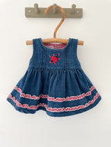 Vintage denim spencer kjole str. 3-6 mdr