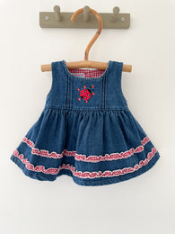 Vintage denim spencer kjole str. 3-6 mdr