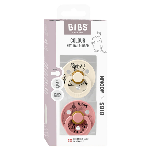 Bibs X Moomin 2-pak sutter Latex Size 2 - Lille My - Ivory/Dusty Pink