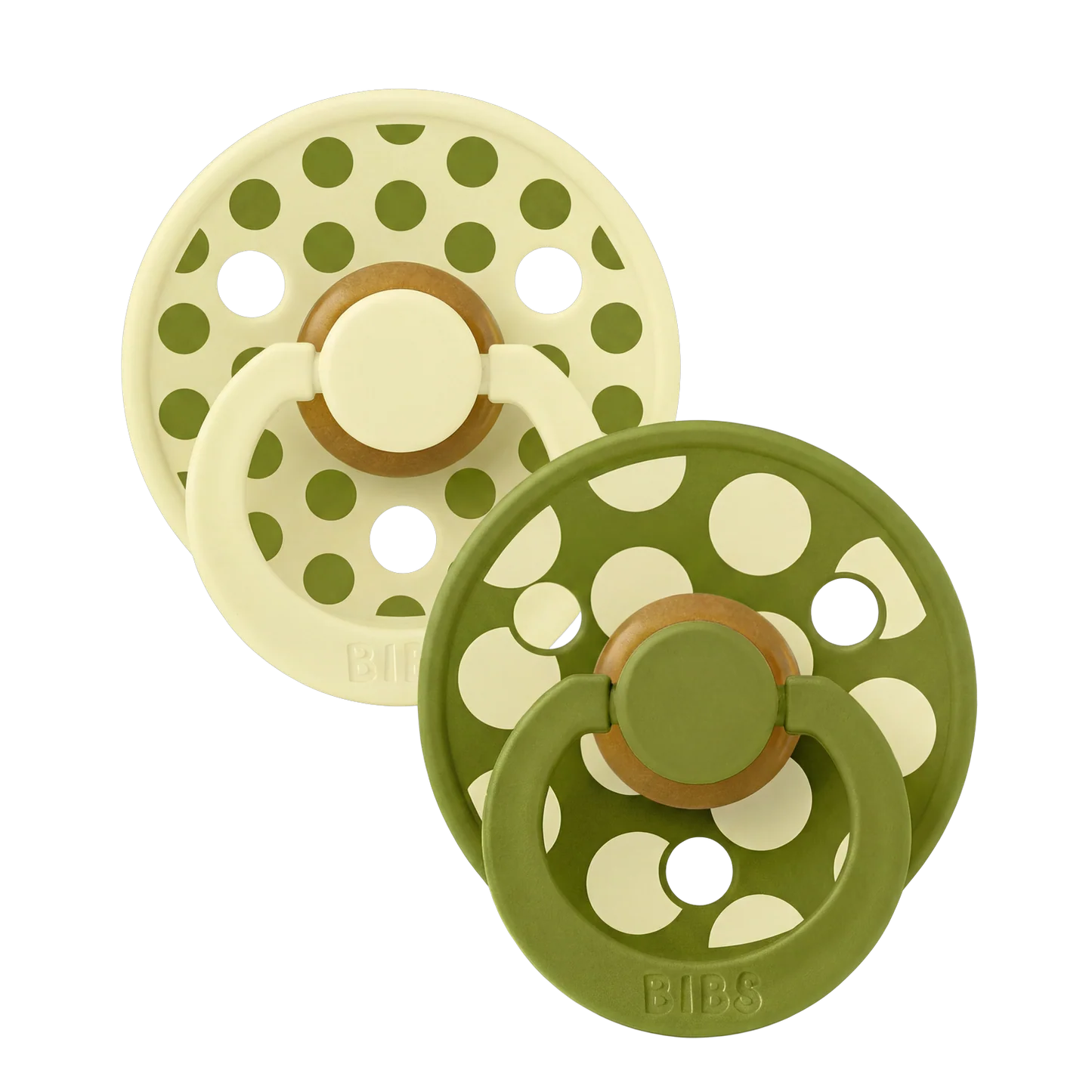 Bibs Polka Dots 2-pak sutter Latex Size 2 - Polka - Luna/Wasabi
