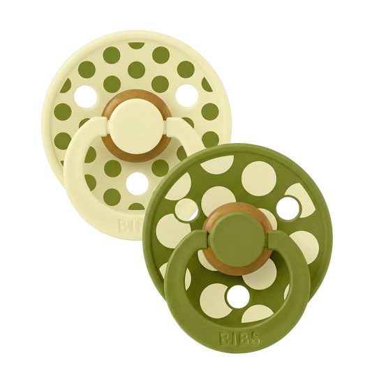 Bibs Polka Dots 2-pak sutter Latex Size 2 - Polka - Luna/Wasabi