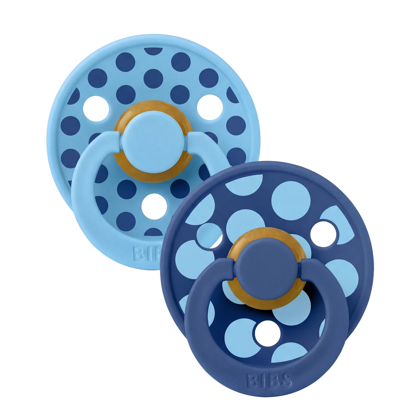 Bibs Polka Dots 2-pak sutter Latex Size 2 - Polka - Breeze/Cornflower