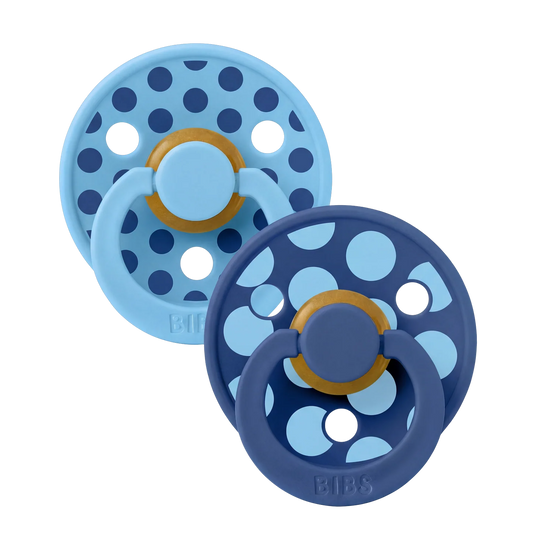 Bibs Polka Dots 2-pak sutter Latex Size 2 - Polka - Breeze/Cornflower