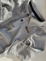Stribet bodystocking med krave str. 18 mdr