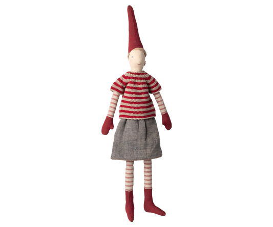 Maileg Nisse str. 3 - Pige - Nederdel & Strikket sweater