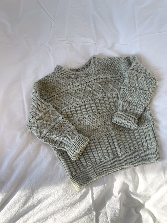 Håndstrikket Ingrid sweater - Merino str. 3-4 år