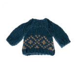 Maileg strikket sweater - Mor/Far mus - blå