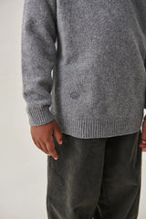 Skall Musling jumper i Cashmere - Grey melange