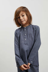 Skall Musling Lucca shirt - Blue/grey mini check
