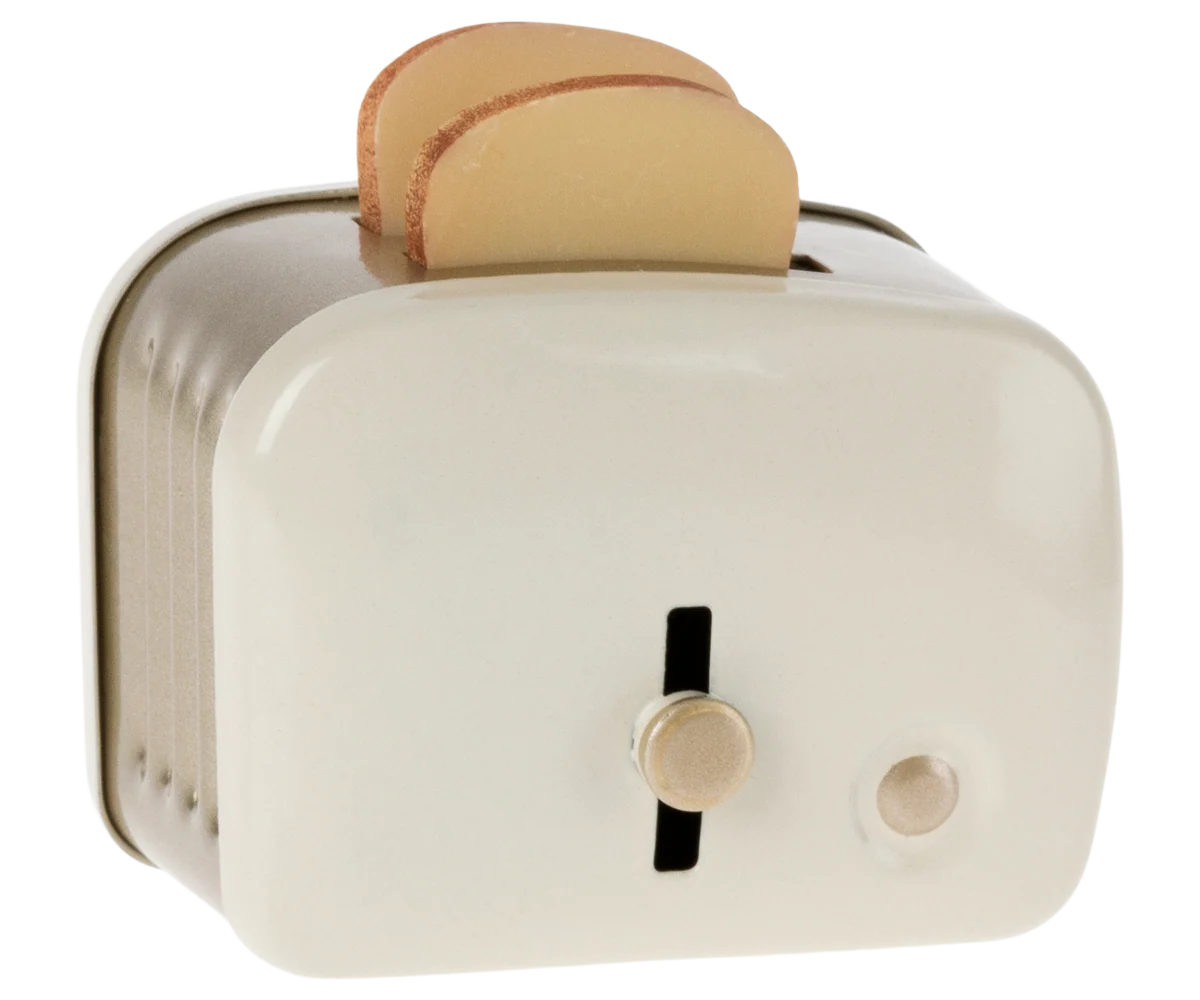 TOASTER MED BRØD MINIATURE - HVID