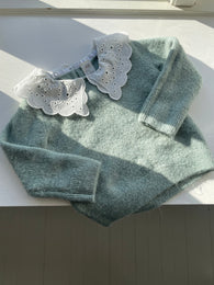 H&M strikbluse med fin krave str. 80
