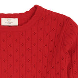 Copenhagen Colors Merino Classic Pointelle Blouse - Red