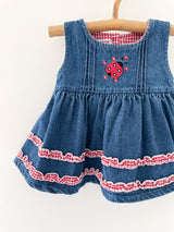 Vintage denim spencer kjole str. 3-6 mdr