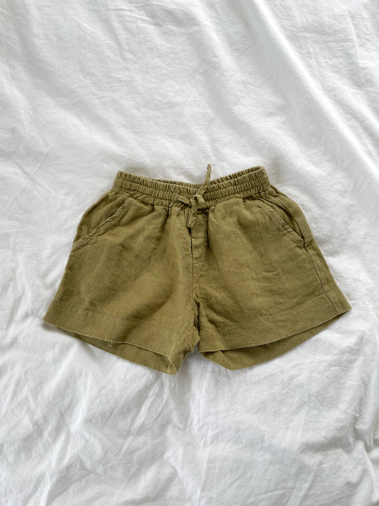 Lalaby Wilson Shorts i hør - Khaki - str. 2 år