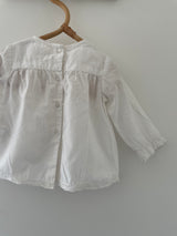Zara skjortebluse med broderi str. 6 mdr